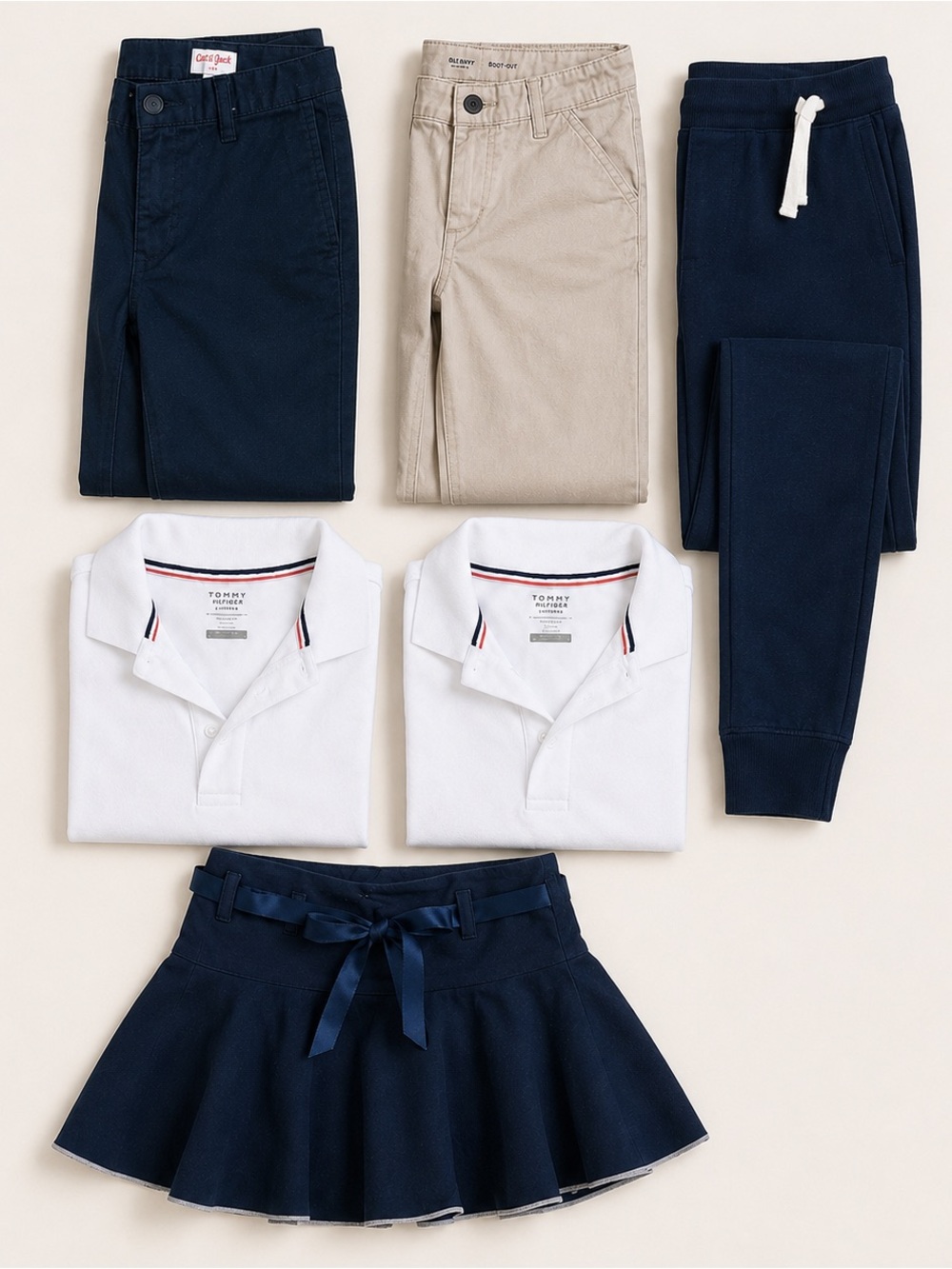 French Toast Girls Clothing Bundle Size 10/12 Navy Khaki 6 Piece